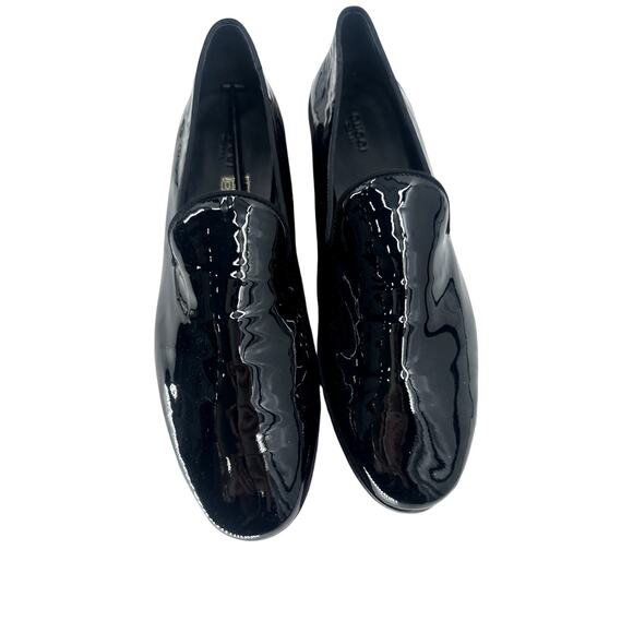 Gucci Glossy Black Vernice Crystal Leather Slip-On Loafers Men\'s Size EU41 US7.5 main image 4